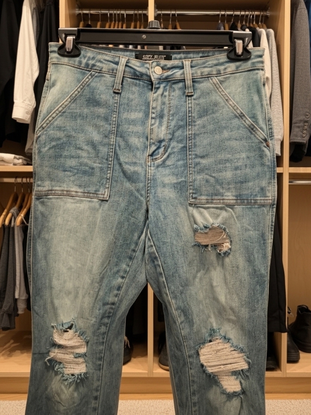 JUDY BLUE Distressed Ripped  Light Blue Women's Jeans by JUDY BLUE SIZE 11/30